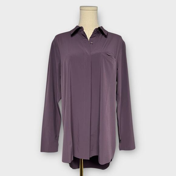 Athleta Urbanite Button Down Shirt in Dusk Violet Size Medium - Picture 2 of 7